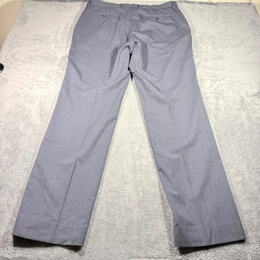 Banana Republic Slim Fit Grey Glen Plaid Marzotto Italian Wool Dress Pants 36x34